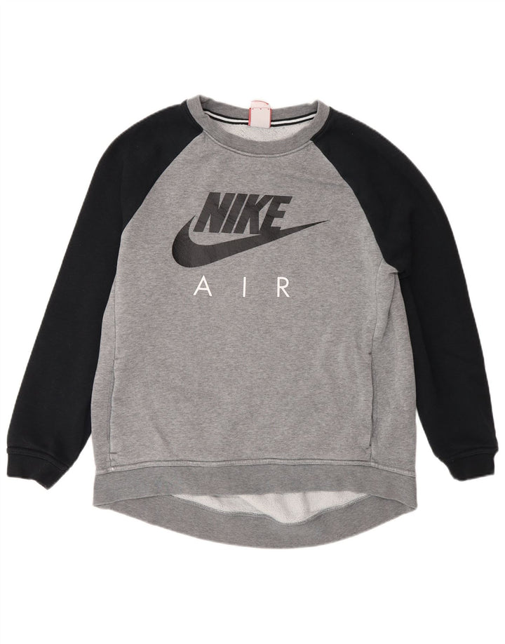 Nike Womens Air Graphic Sweatshirt Jumper UK 14 Gris Moyen Colorblock