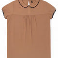 Benetton Chemisier Top UK 10 Small Beige Polyester Femme
