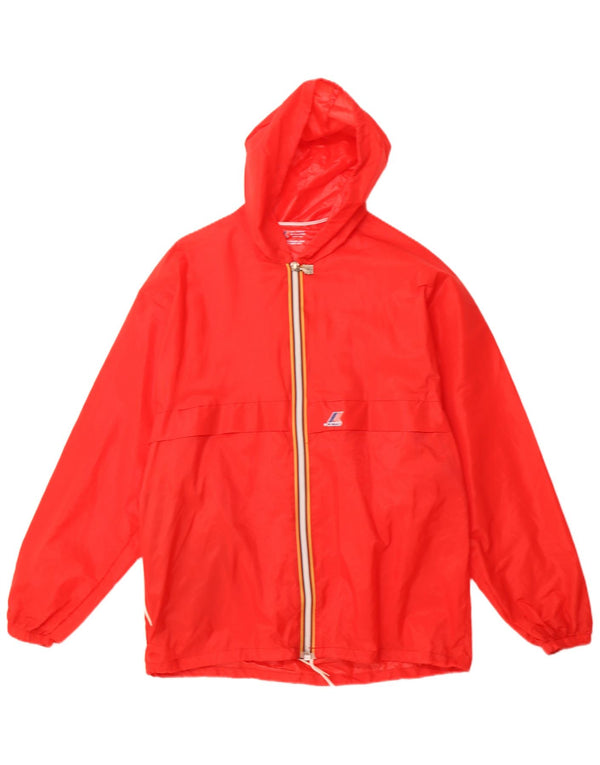K-WAY Veste de pluie à capuche pour homme UK 40 Large Rouge Polyamide