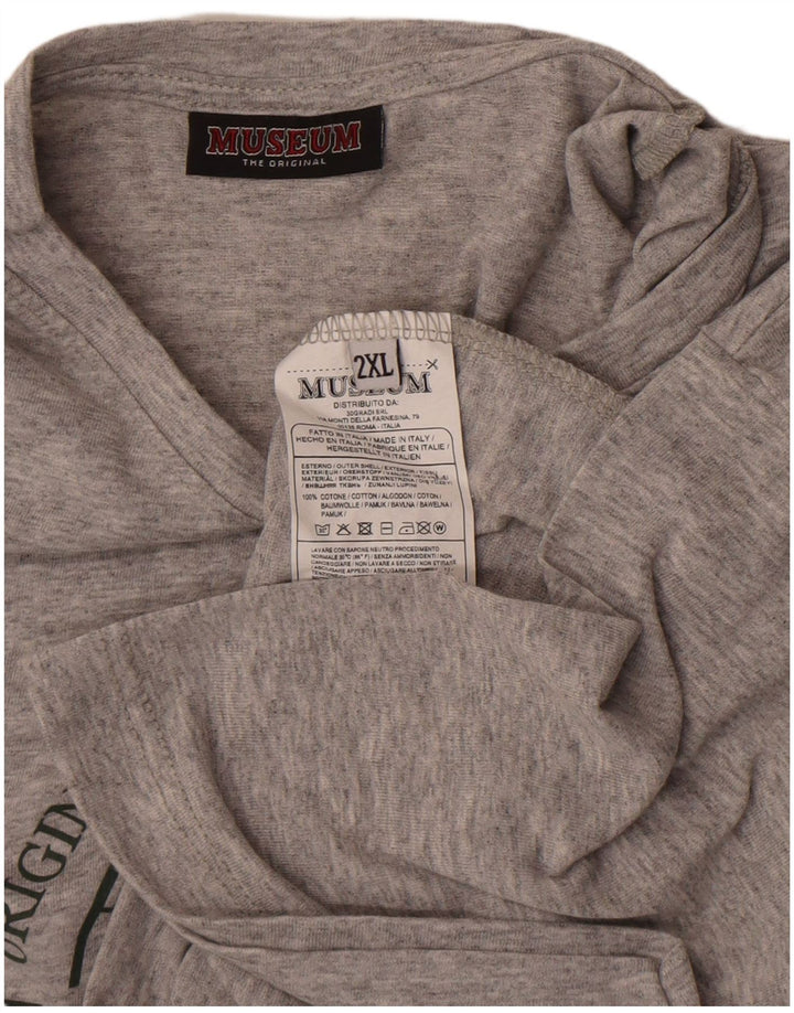 Museum T-Shirt graphique homme haut 2XL gris coton