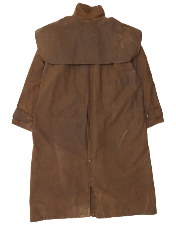 vintage Mens Ciré Coton Pardessus UK 40 Grand Brun