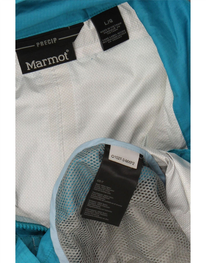 Marmot Veste de pluie à capuche pour femme UK 16 Large Bleu Nylon