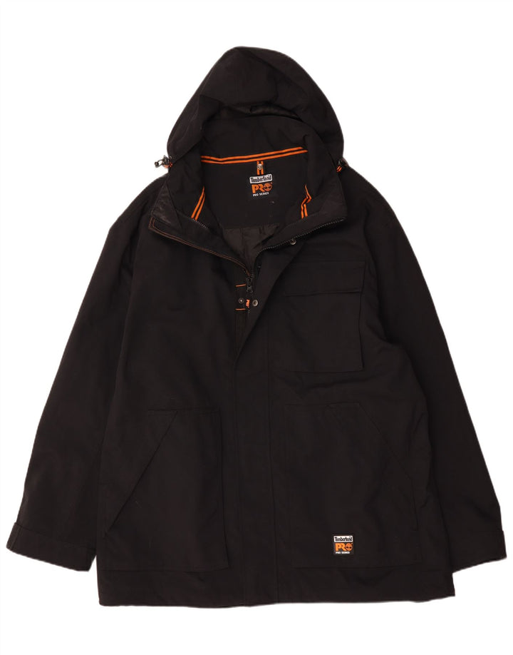 Timberland Veste coupe-vent à capuche pour homme UK 44 2XL Noir Polyamide