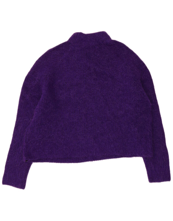 Superdry Pull court à col roulé pour femme UK 10 Petit Violet