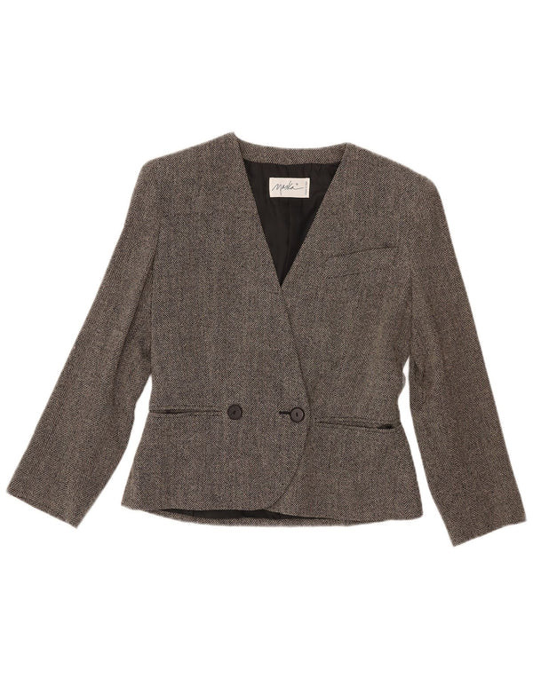 Maska Veste Blazer Croisée Femme IT 42 Gris Moyen à Chevrons
