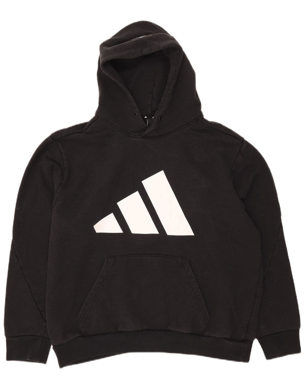 Adidas Pull à capuche graphique pour homme XL en coton noir