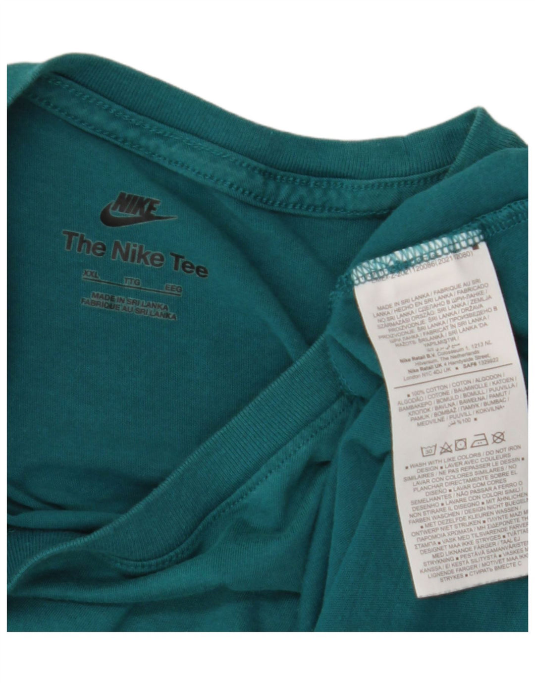 Nike T-shirt pour homme en coton turquoise 2XL