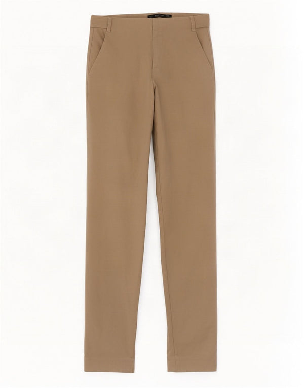 Pantalon Chino Slim Femme Zara EU 36 XS W26 L27 Coton Beige