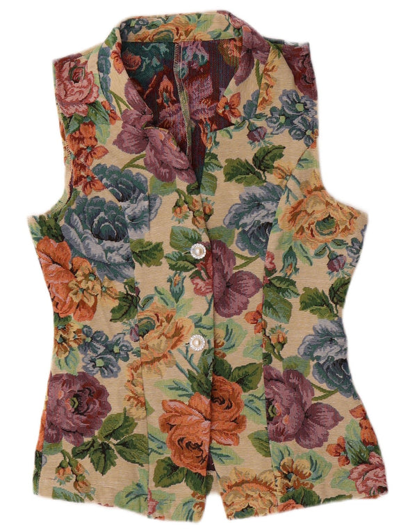 SHEIN Femme Gilet UK 10 Petit Polyester Floral Multicolore