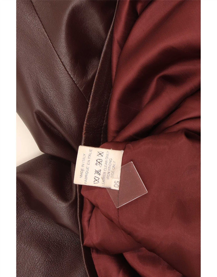 Basetti Manteau en Cuir Femme IT 50 XL Cuir Marron