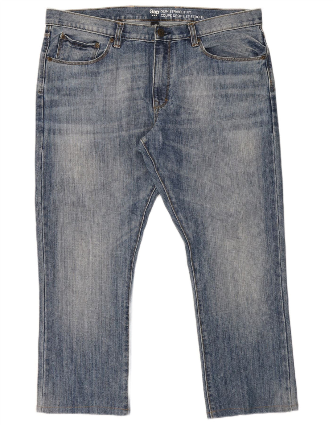 Gap Jean Slim Droit Homme W38 L27 Bleu Coton