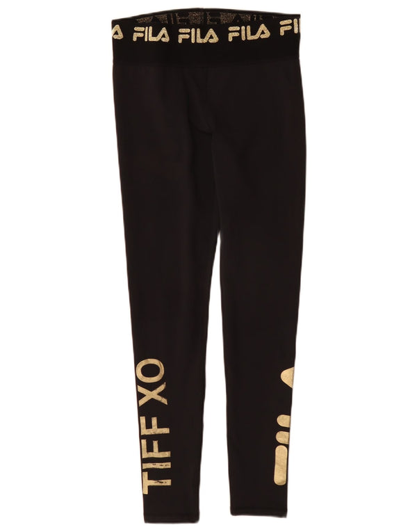 Fila Leggings graphiques pour femmes UK 10 Small Noir Polyester Sports