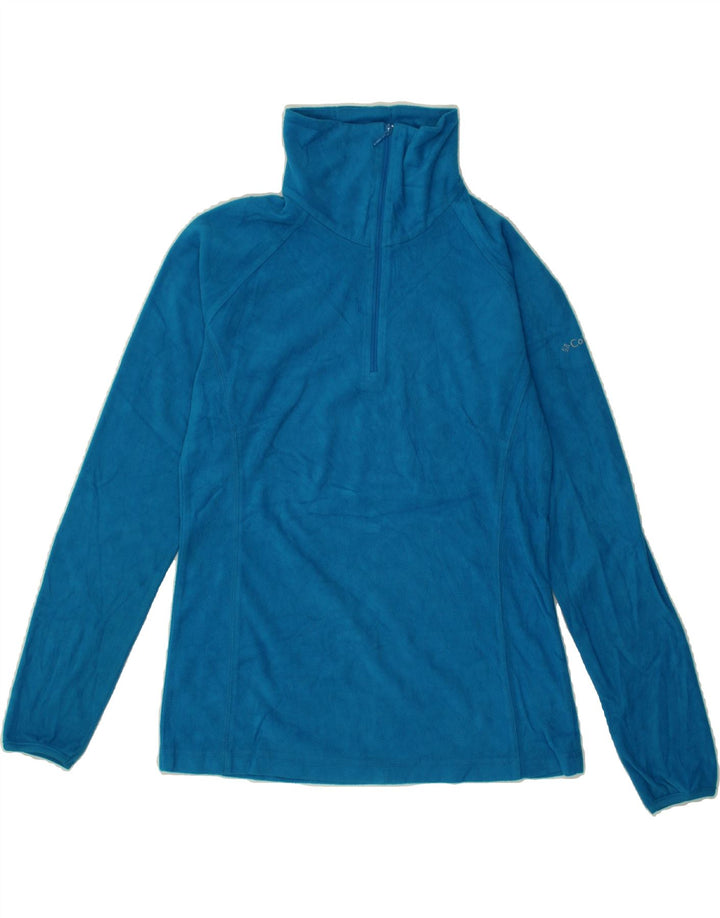 COLUMBIA Womens Zip Neck Fleece Jumper UK 10 Small Blue Polyester Vintage Columbia and Second-Hand Columbia from Messina Hembry 