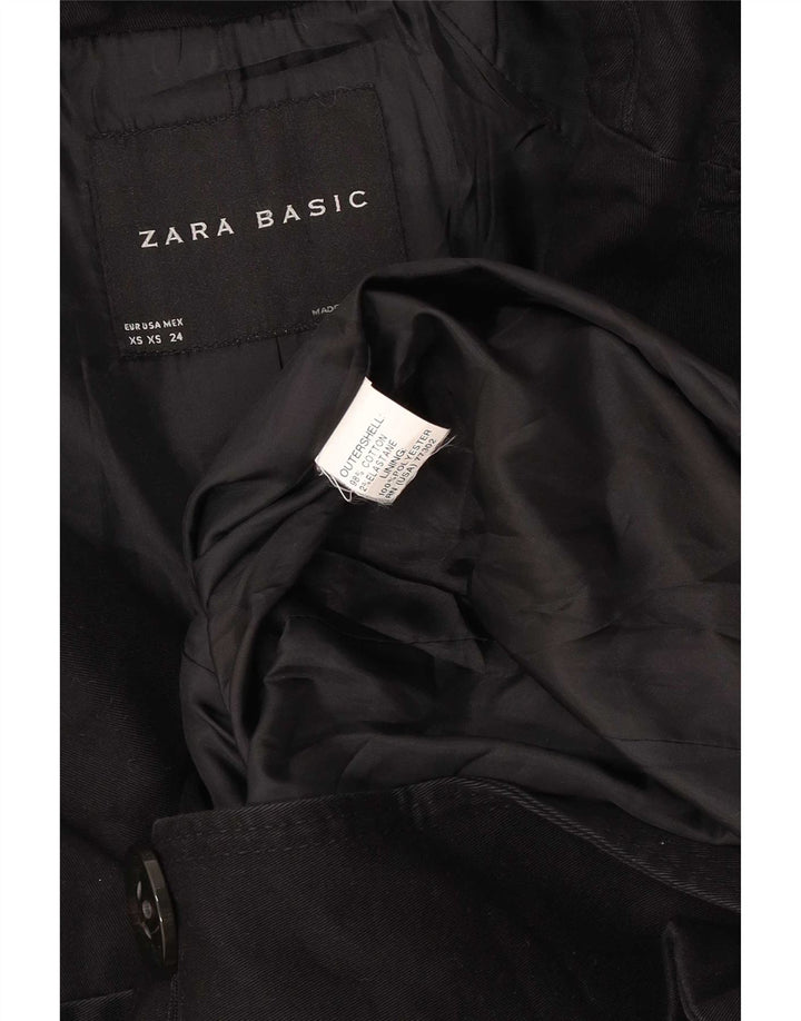 Zara Femme Pardessus UK 6 XS Coton Noir