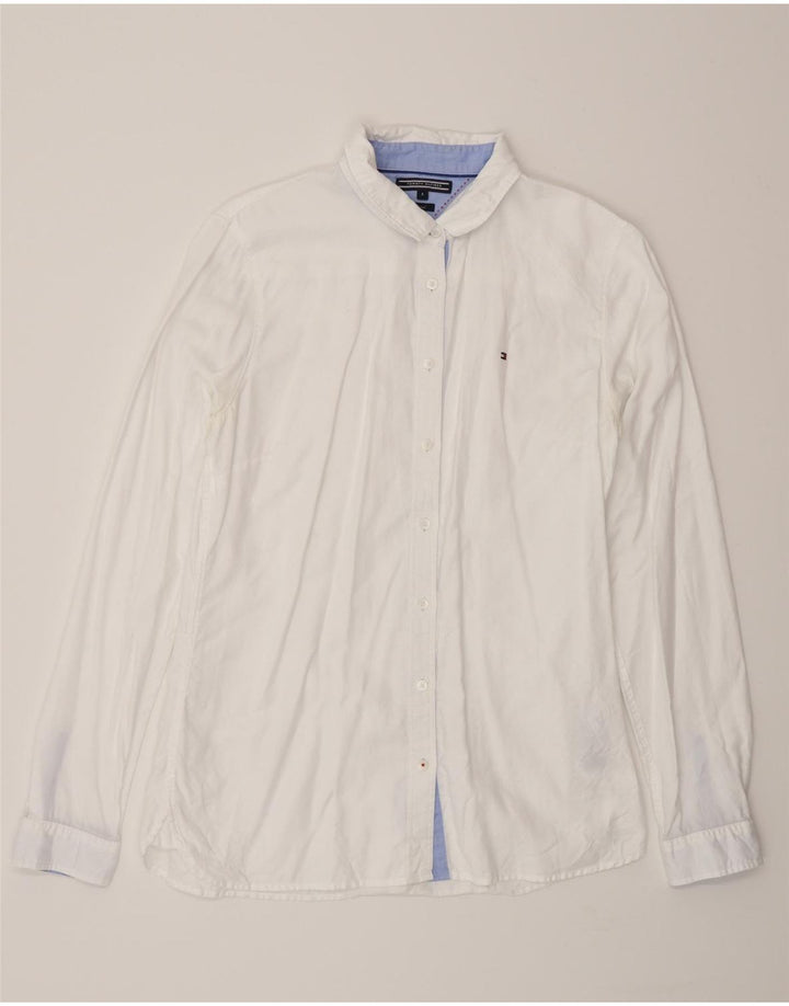 Tommy Hilfiger Chemise ajustée pour femme US 8 Coton blanc moyen