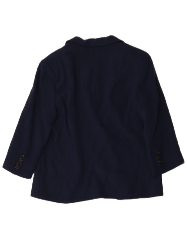 Zara Veste blazer ouverte à manches 3/4 pour femme UK 14 Bleu marine moyen