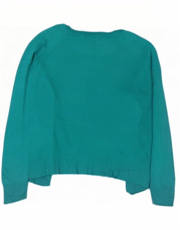 Zara Pull surdimensionné à col bateau pour femme UK 14 Turquoise moyen