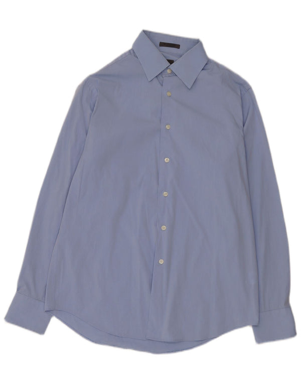 Calvin Klein Chemise slim fit pour homme Taille 40 15 3/4 Coton bleu moyen