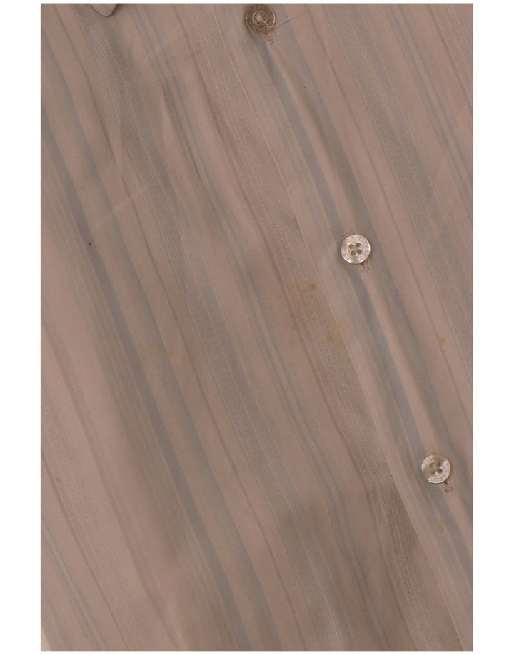 PIERRE CARDIN Chemise Manches Courtes Homme 2XL Bleu Rayé Coton