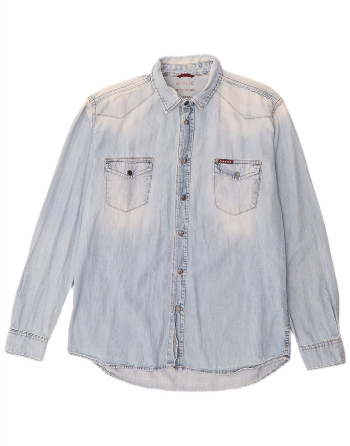 Carrera Chemise En Jean Large Bleu Coton Homme