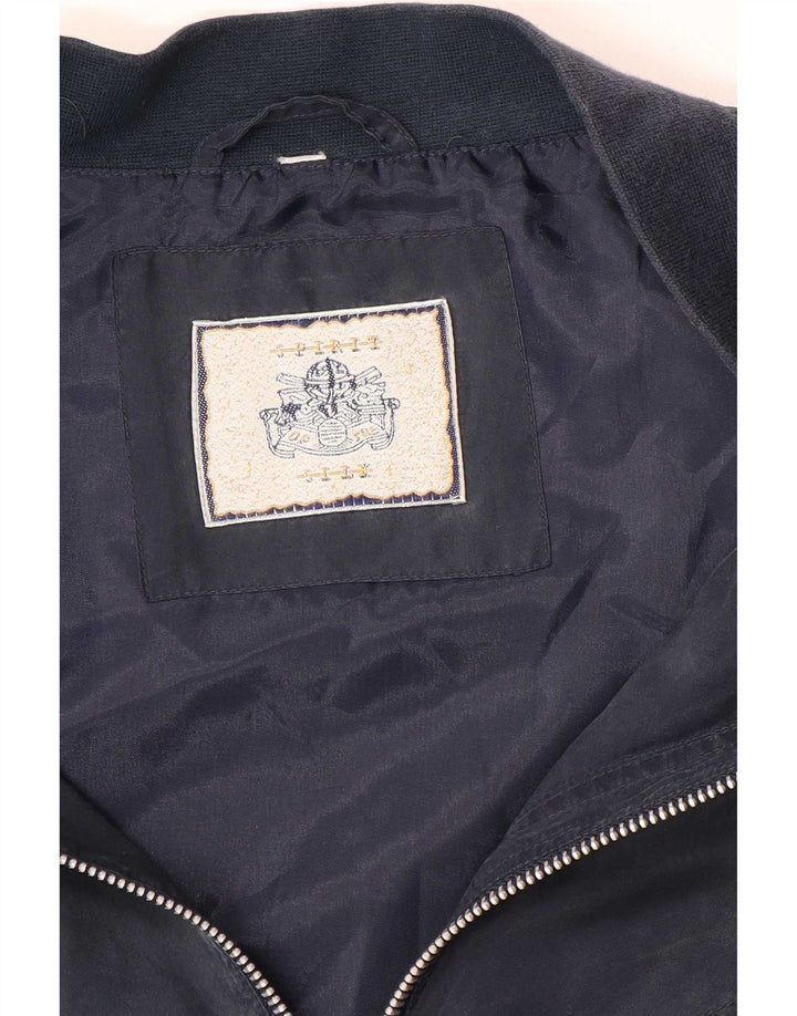 Spirit Mens Bomber Jacket UK 38 Moyen Marine Bleu Soie