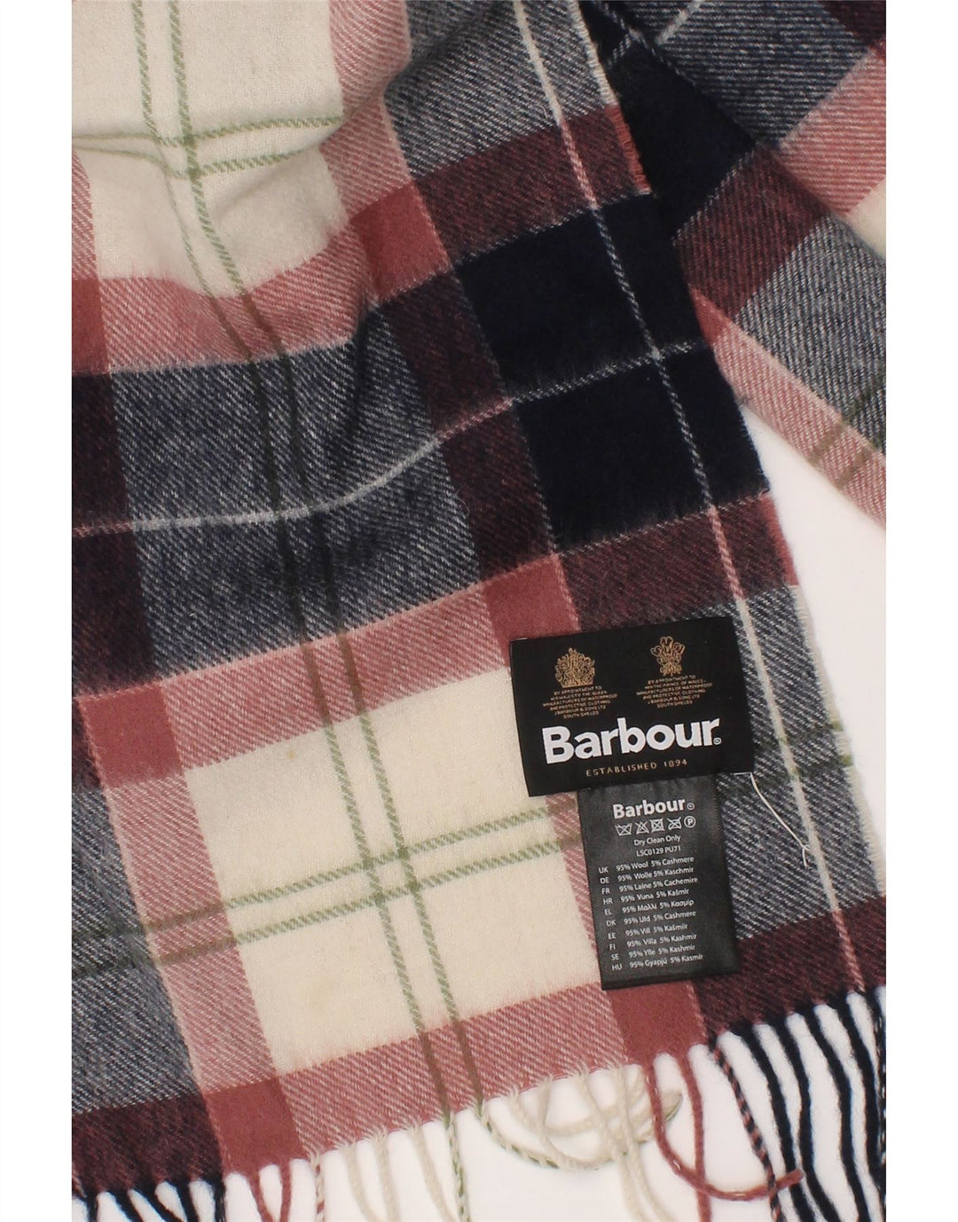 Barbour Écharpe rectangulaire pour homme Taille unique en laine à carreaux multicolore classique
