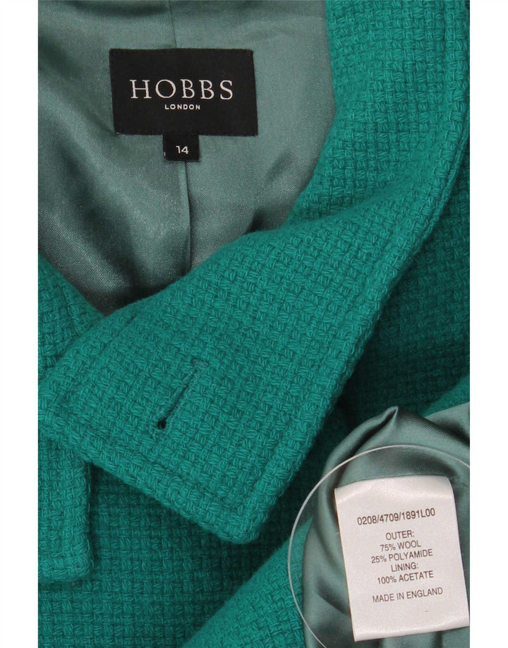 Hobbs Caban Femme UK 14 Grande Laine Verte