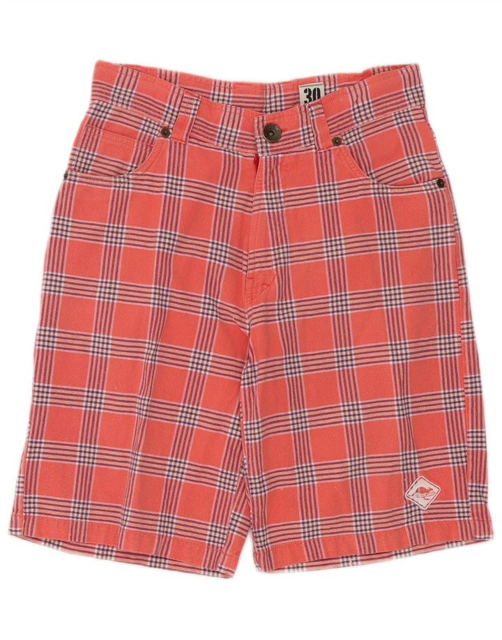Short décontracté Vintage pour hommes W30, coton à carreaux rose moyen