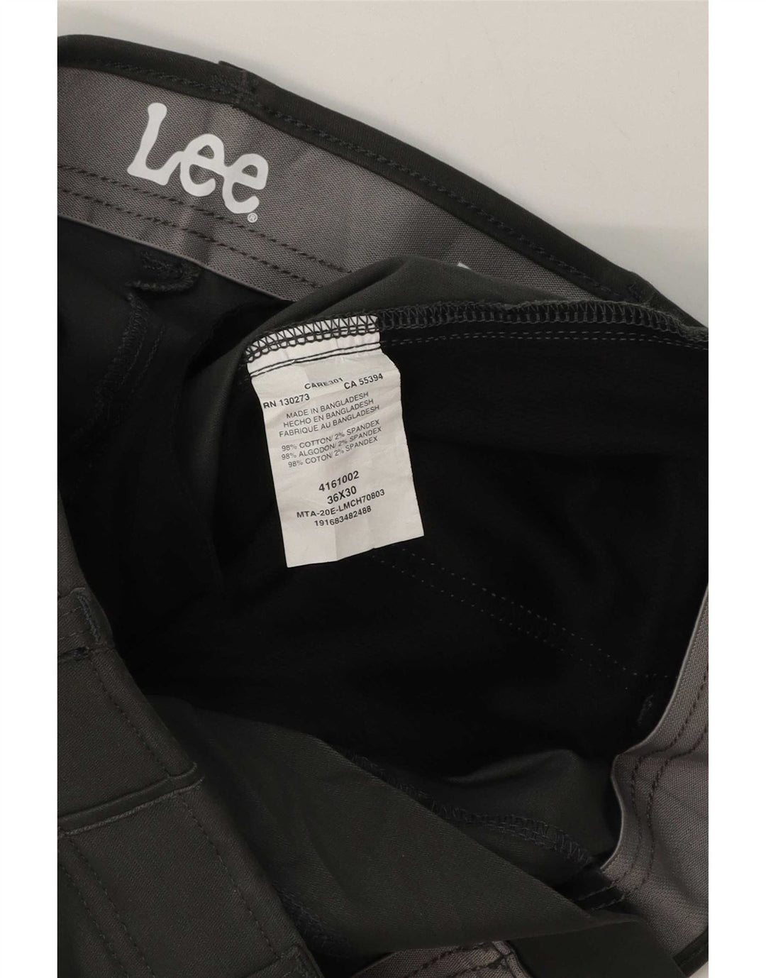 Lee Pantalon Chino Regular Homme W36 L30 Gris Coton
