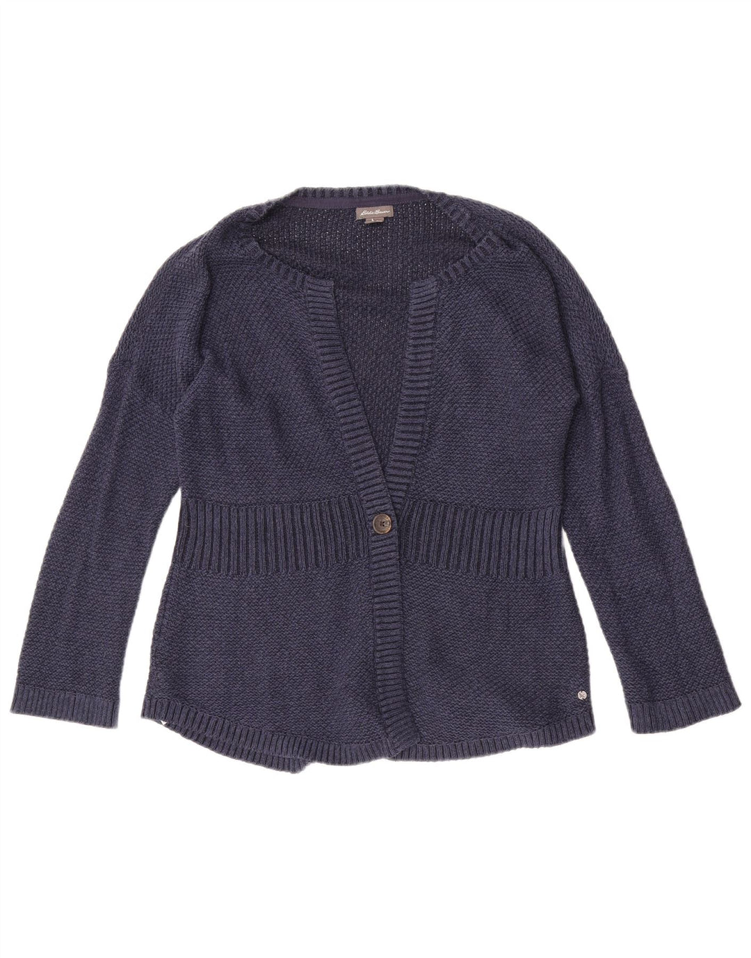Eddie Bauer Cardigan pour femme en coton bleu marine moyen UK 14