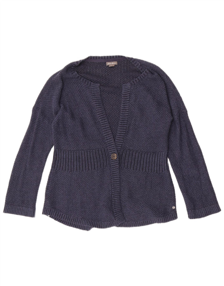 Eddie Bauer Cardigan pour femme en coton bleu marine moyen UK 14
