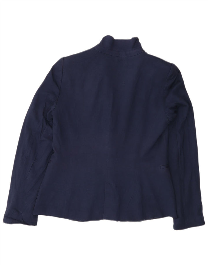 Zara Veste Blazer 1 Bouton Femme UK 14 Large Bleu Marine