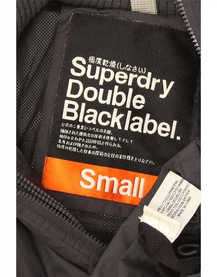Superdry Veste coupe-vent graphique pour hommes UK 36 petit nylon gris