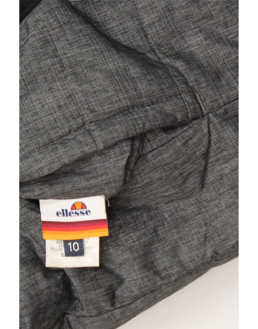Ellesse Veste matelassée réversible à capuche surdimensionnée pour femme UK 10 Small Gris