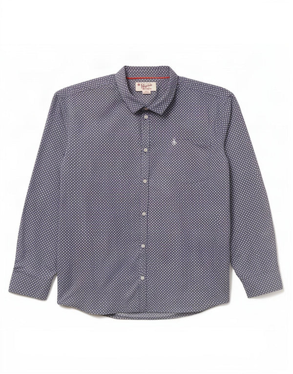 Penguin Chemise Homme 3XL Bleu à Pois Coton