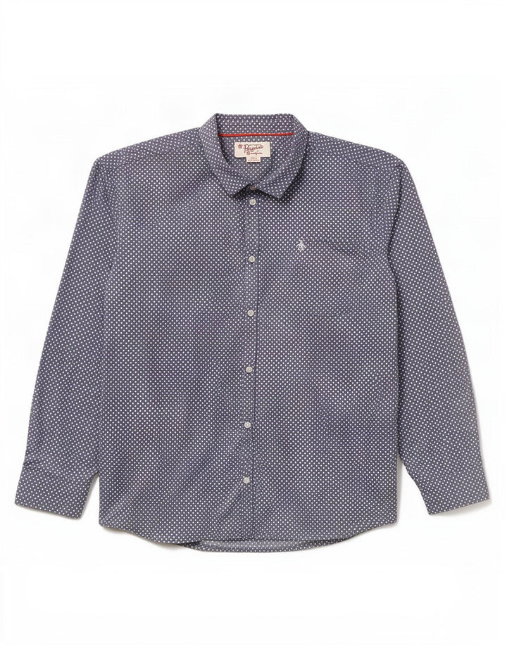 Penguin Chemise Homme 3XL Bleu à Pois Coton