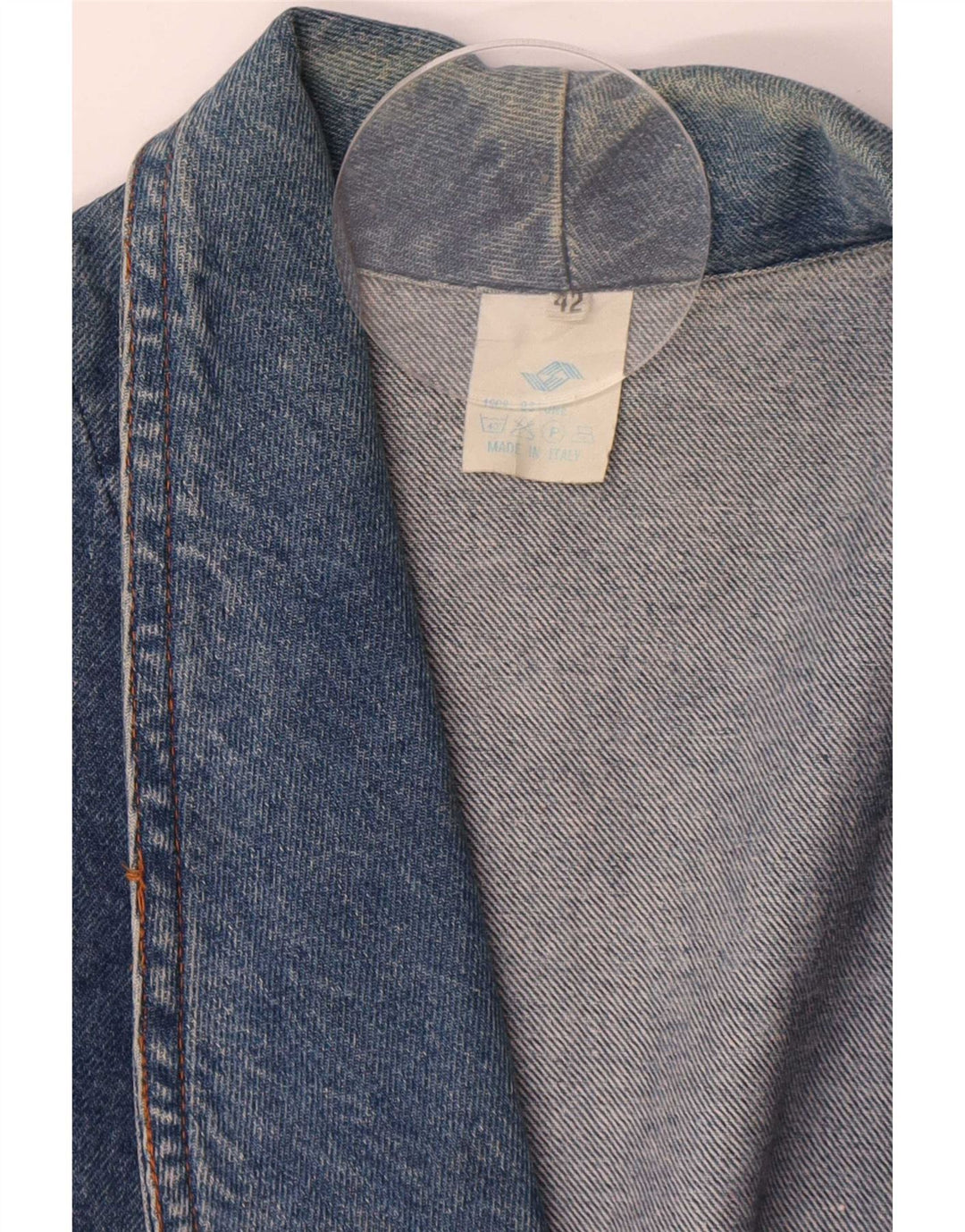 Vintage Womens Oversize 1 Button Denim Blazer Jacket IT 42 Medium Blue