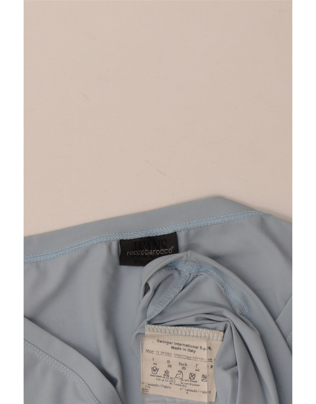 Roccobarocco Débardeur court graphique pour femme IT 44 Nylon floral bleu moyen