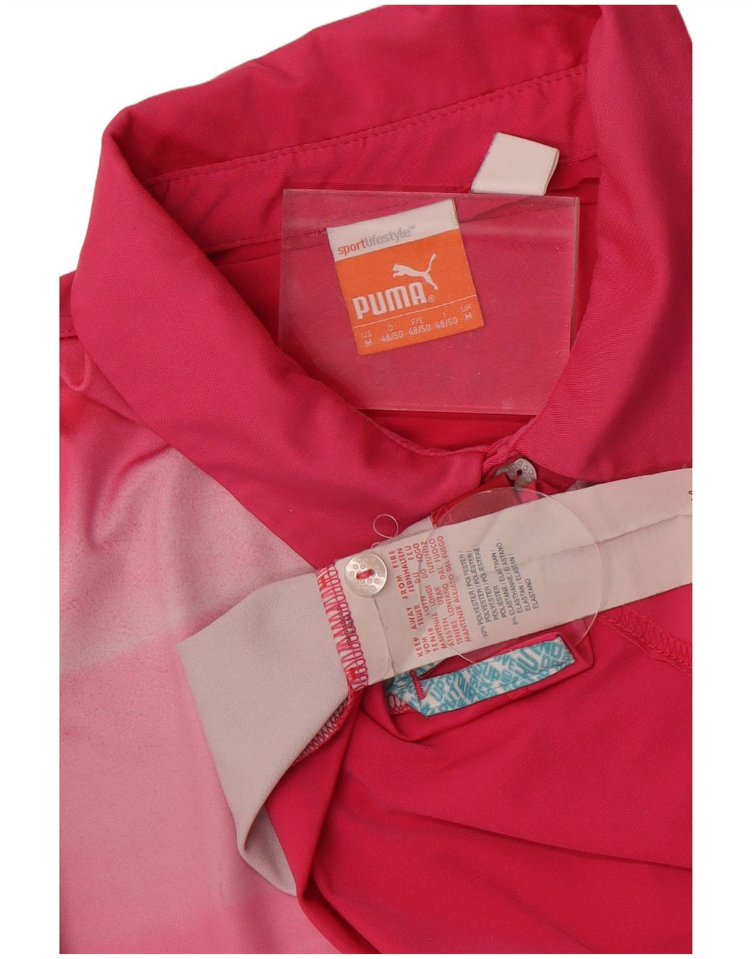 Puma Polo Abstract Pattern Homme Rose Moyen Polyester