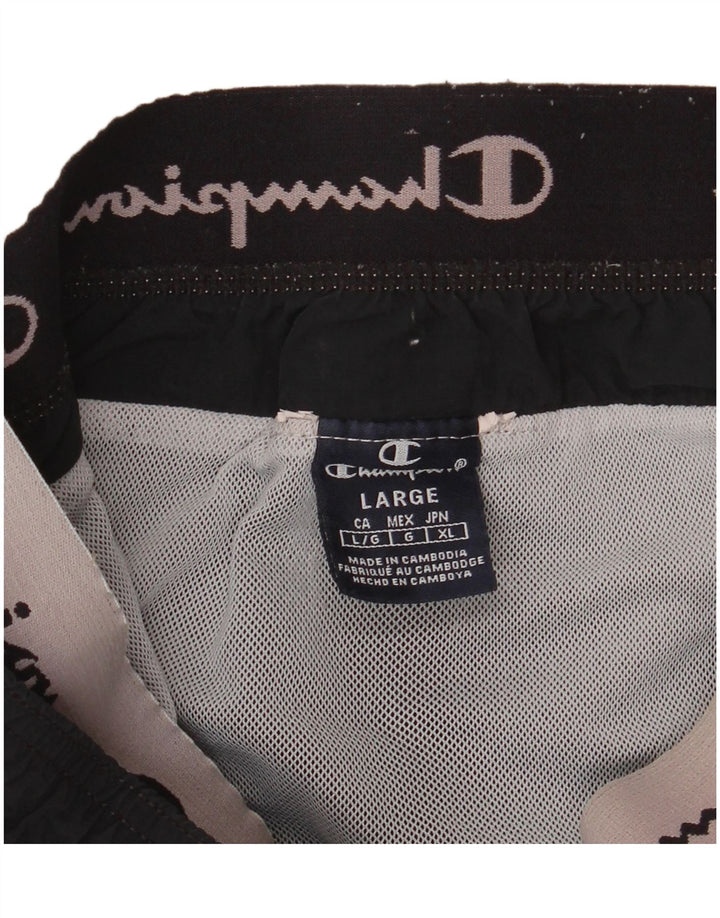 Champion Short de Sport Graphique Homme Large Noir Colourblock