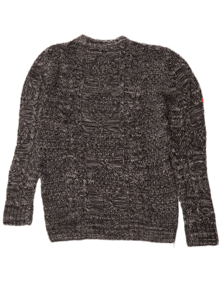 Superdry Pull ras du cou pour homme Gris moyen Acrylique moucheté Hiver