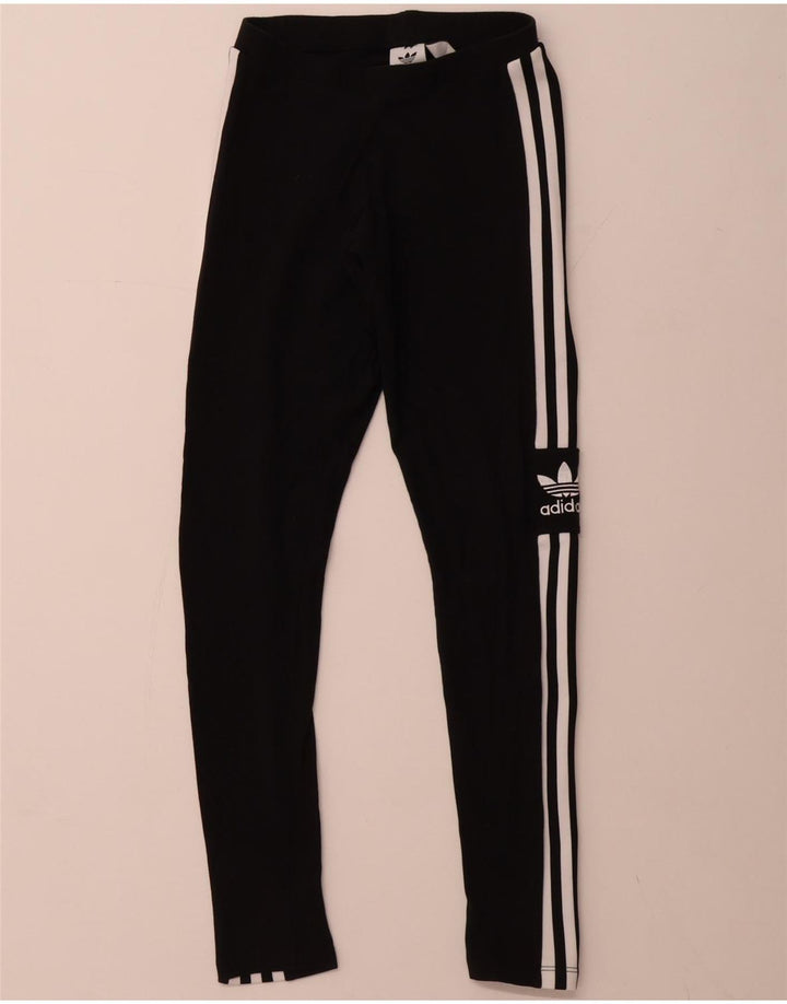 ADIDAS Leggings graphiques pour femmes UK 6 XS coton noir