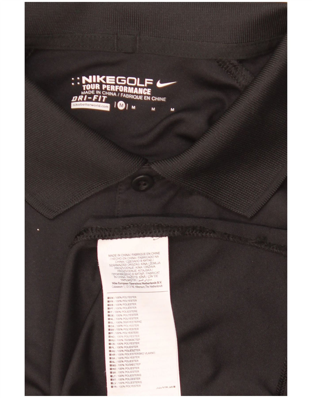 Nike Polo graphique Dri Fit pour homme en polyester noir moyen