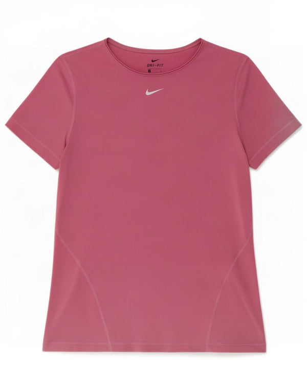 Nike Womens Dri Fit T-Shirt Top UK 10 Petit Rose Polyester