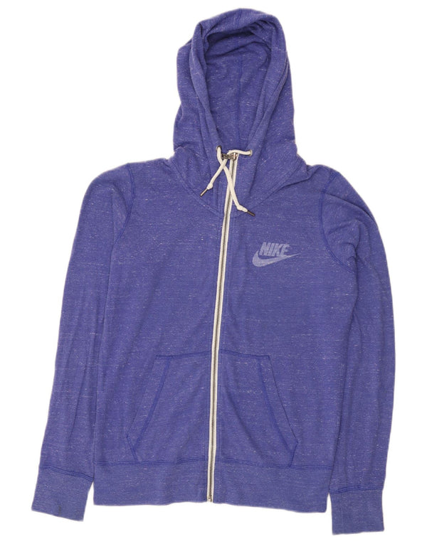 Nike Pull à capuche zippé pour femme UK 12 Coton moucheté violet moyen