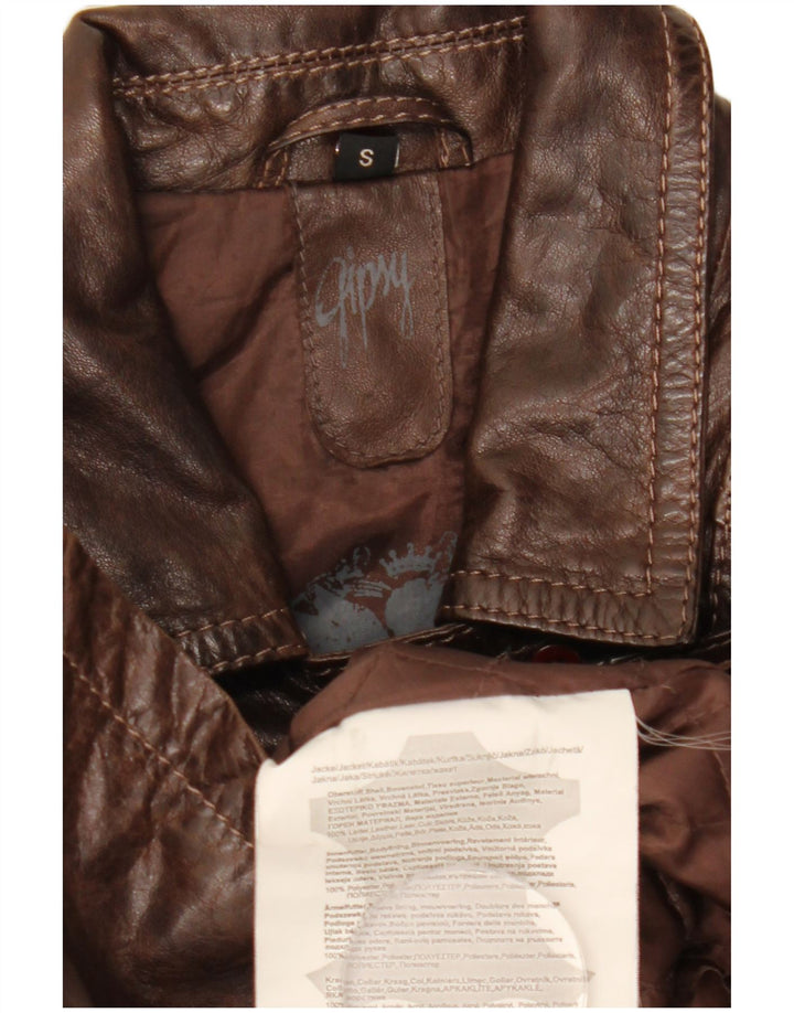 Gipsy Manteau en cuir pour femme UK 10 Petit Marron