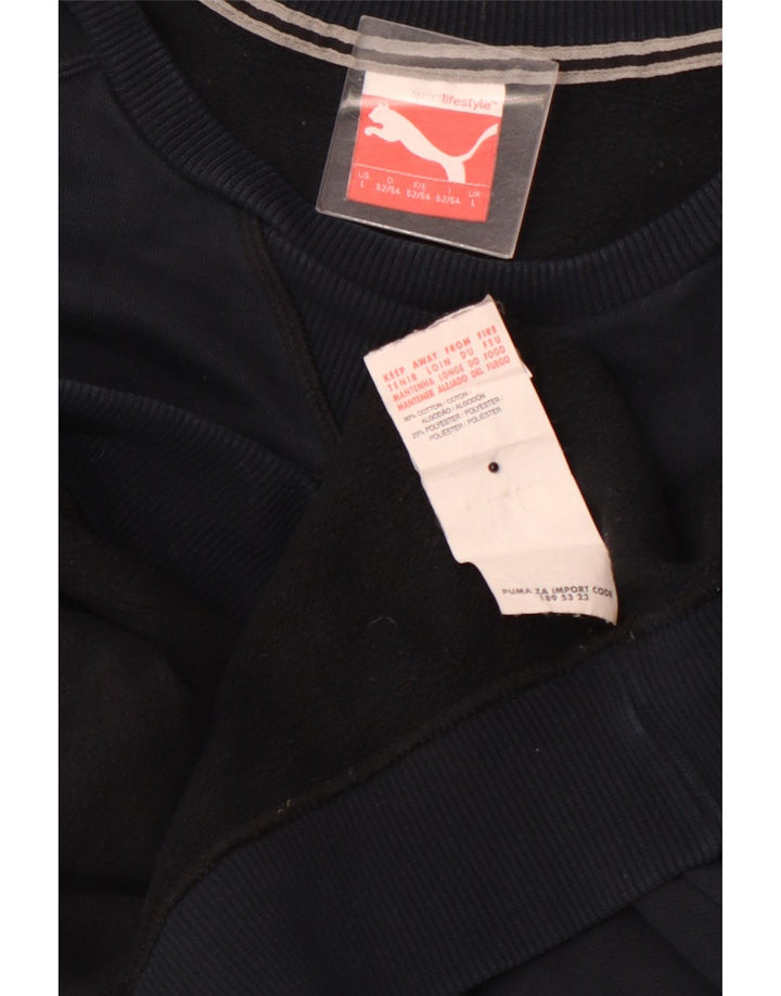 PUMA Sweat-shirt graphique pour homme en coton bleu marine Taille L