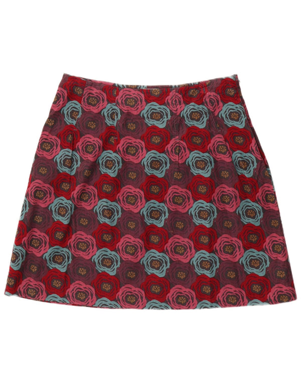 Seasalt Jupe en velours côtelé pour femme UK 14 Large W34 Bordeaux Floral Coton