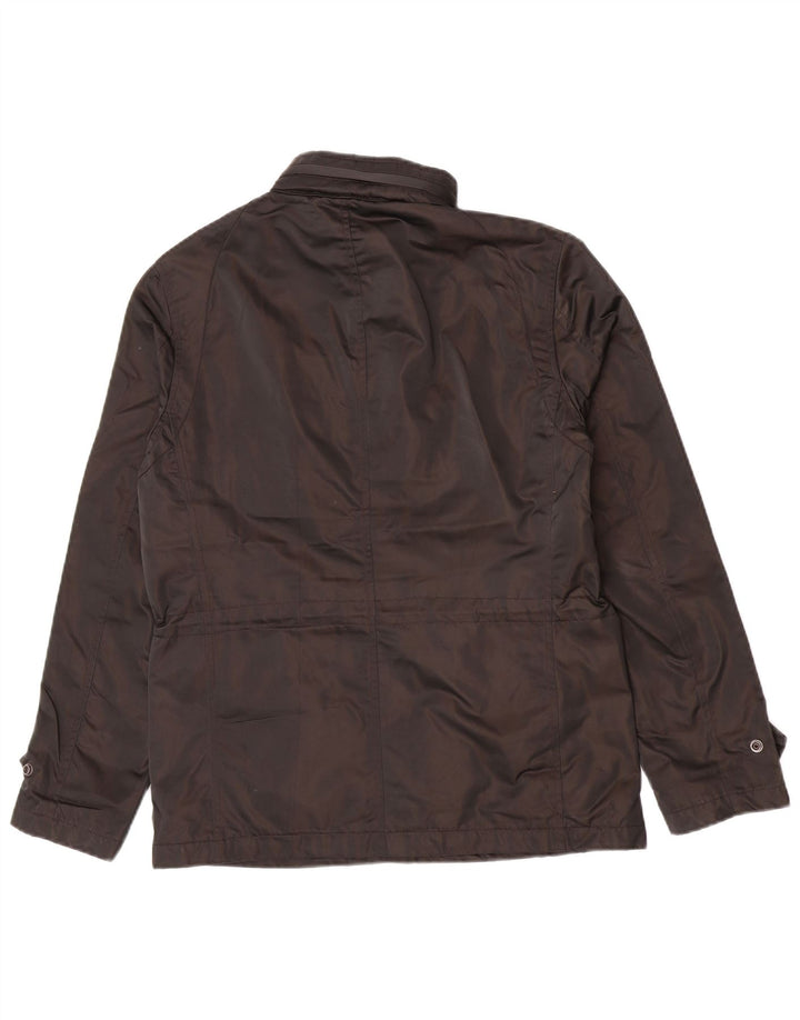 Zara Veste utilitaire à capuche pour homme UK 38 Marron moyen