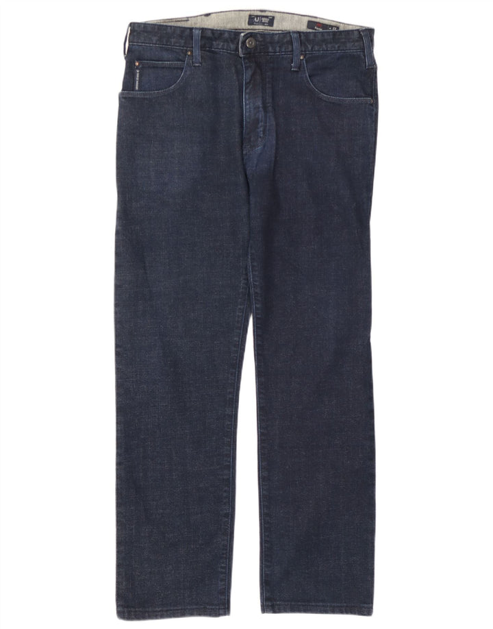 Armani Femme Jean Droit Regular W31 L27 Bleu Marine Coton
